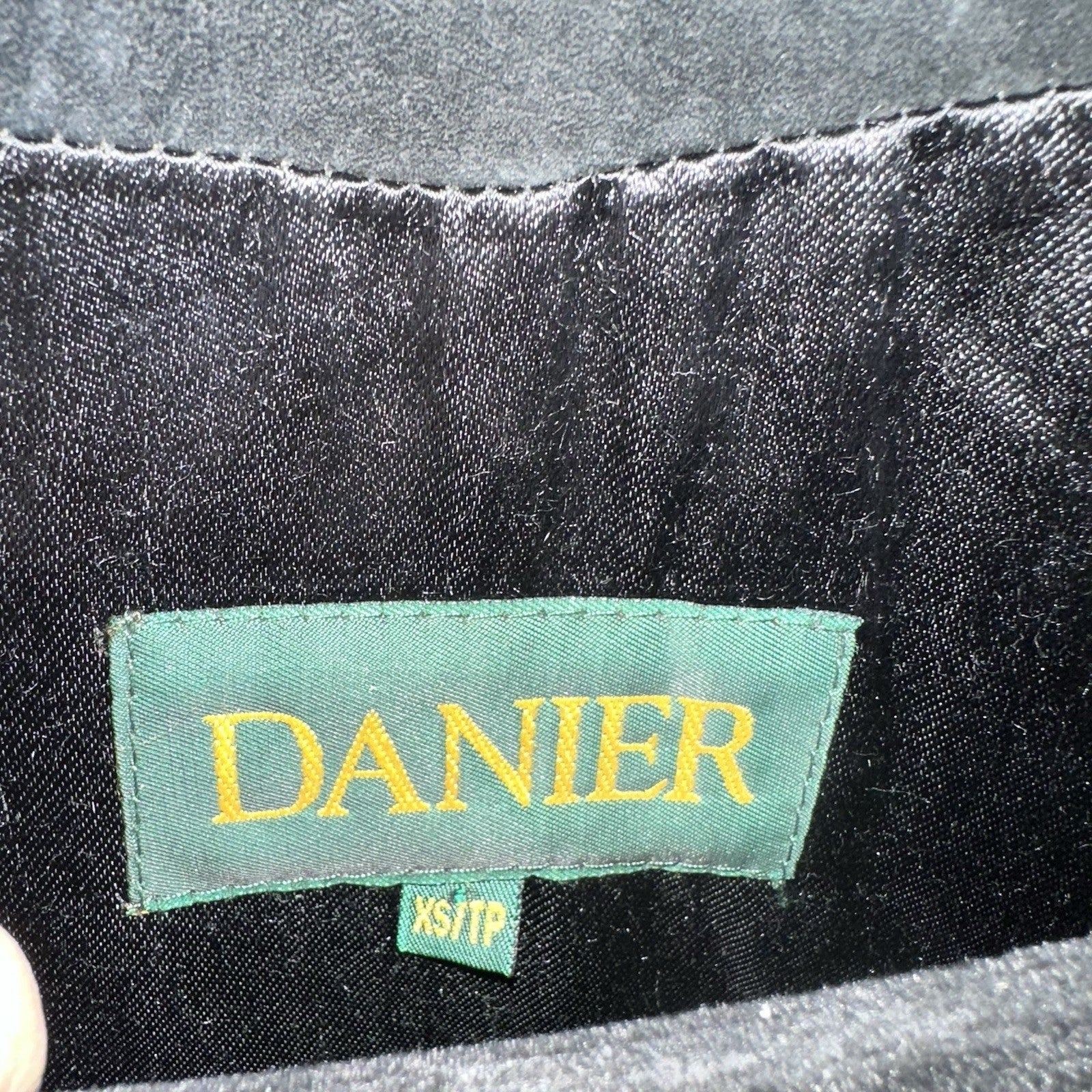 Danier Black Genuine Leather Women Long Coat Jacket XS Fits Small