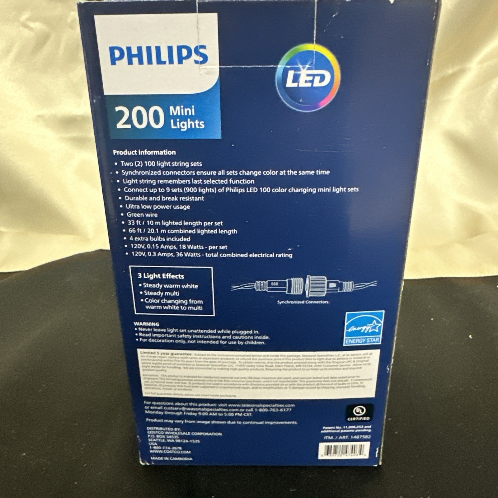 2 sets of 100 LED String Lights Philips Indoor/Outdoor Light Effects Changing