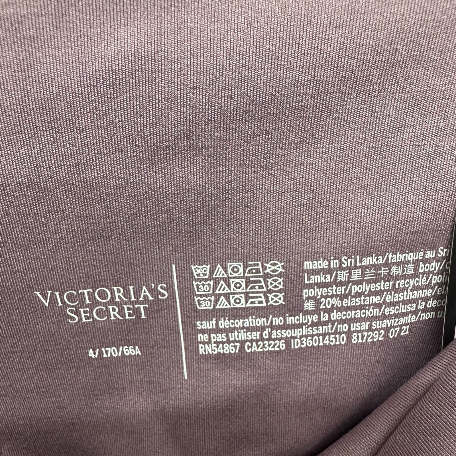 NWT Victoria’s Secret 7/8 Length Size 4 High Rise Leggings Light Purple 0079