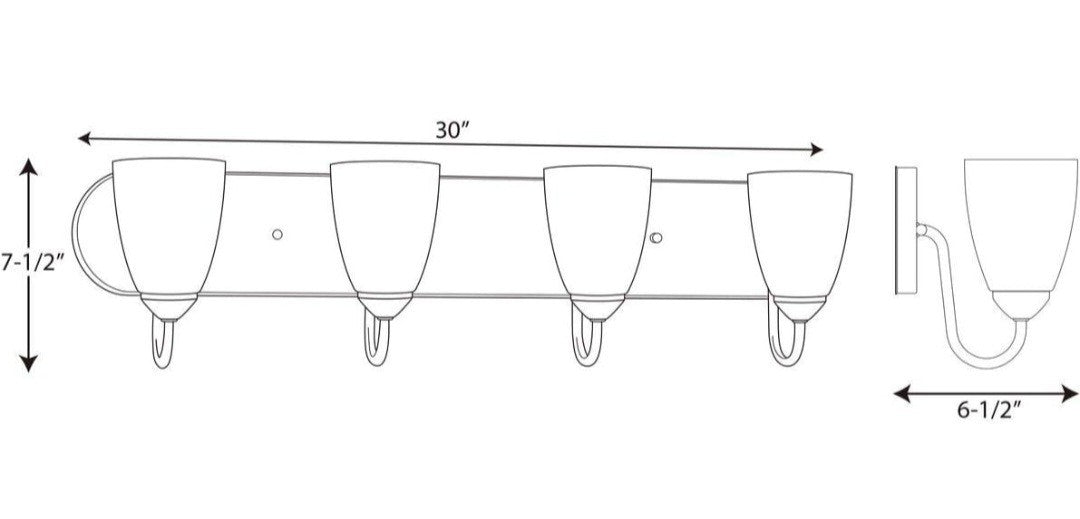 Progress Lighting P2709 Gather 4 Light Bathroom Vanity Light - Chrome. 11-A