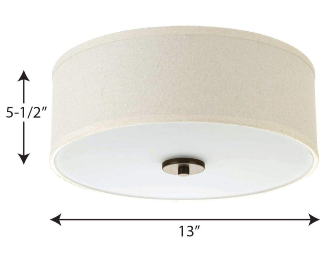 Progress Lighting P3713-20 Inspire Two-Light Flush Mount, Antique 18C