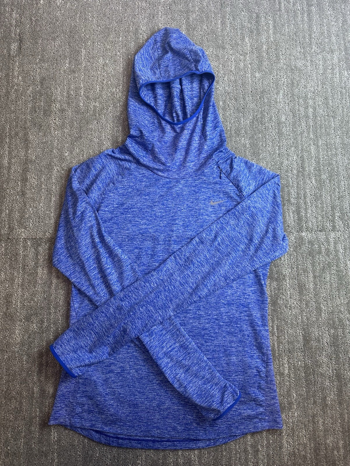Nike Dri-Fit Running Blue Ski Mask Long Sleeve Thin Hooded Shirt Women’s Medium