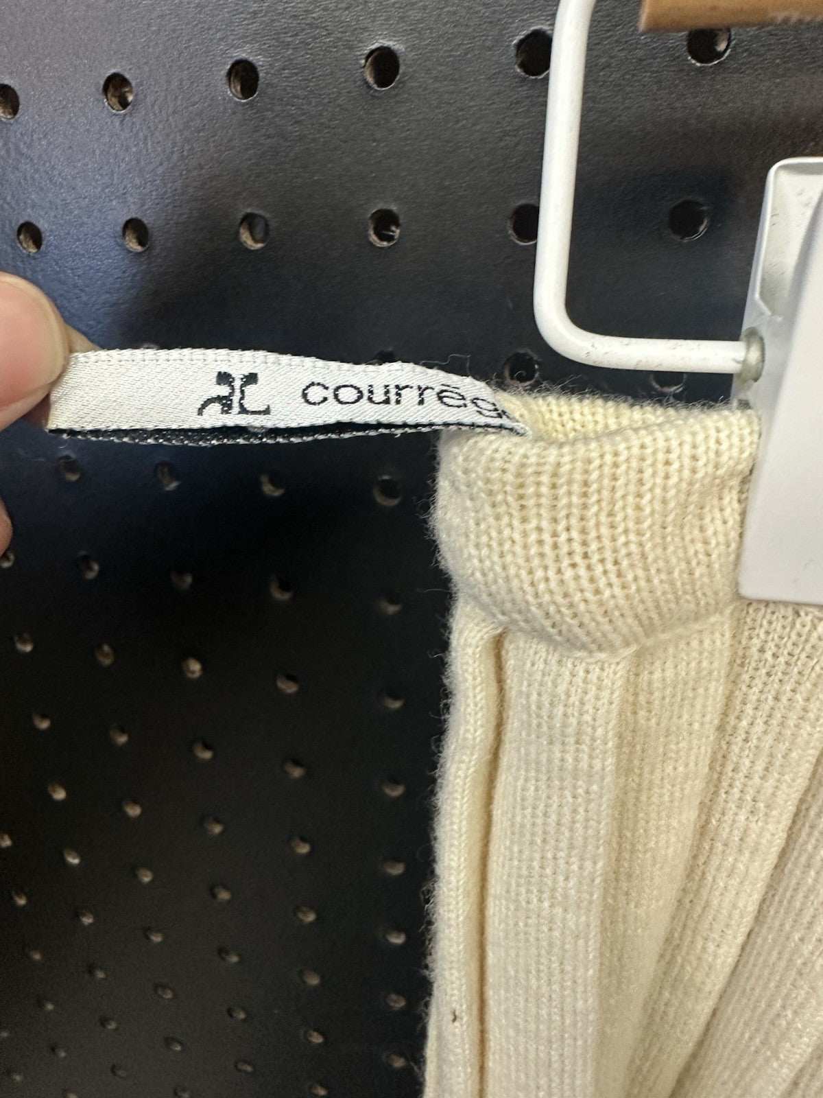 Vintage Courrèges Paris Pleated Knit Wool Skirt Made in Italy Size M