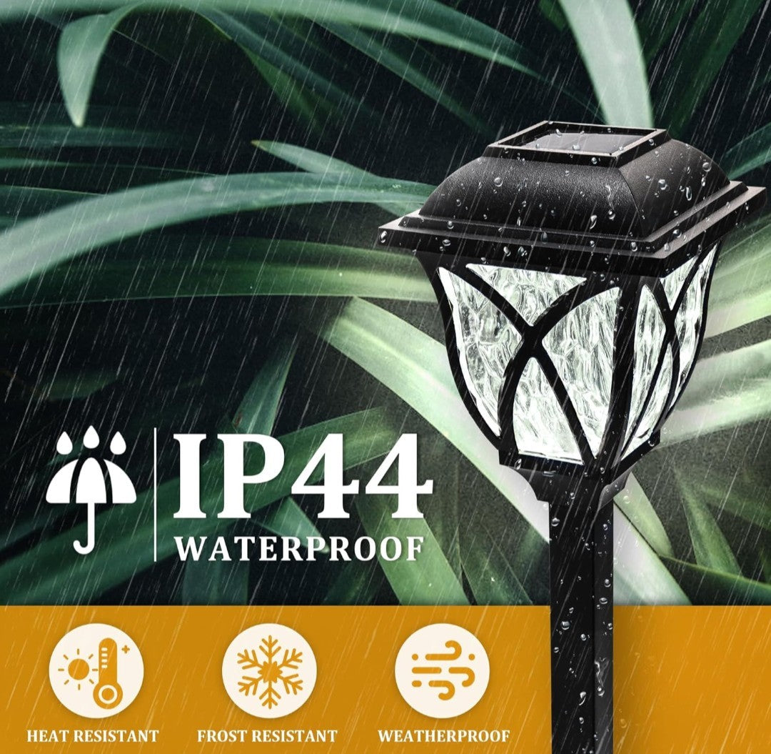 GIGALUMI Solar Lights Outdoor Waterproof, 8 Pack LED Solar Garden, White 10E