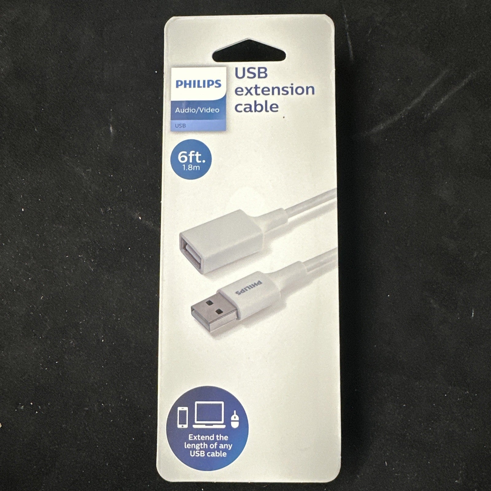 New Philips USB Extension Cable Audio/Video 6 Ft 6c