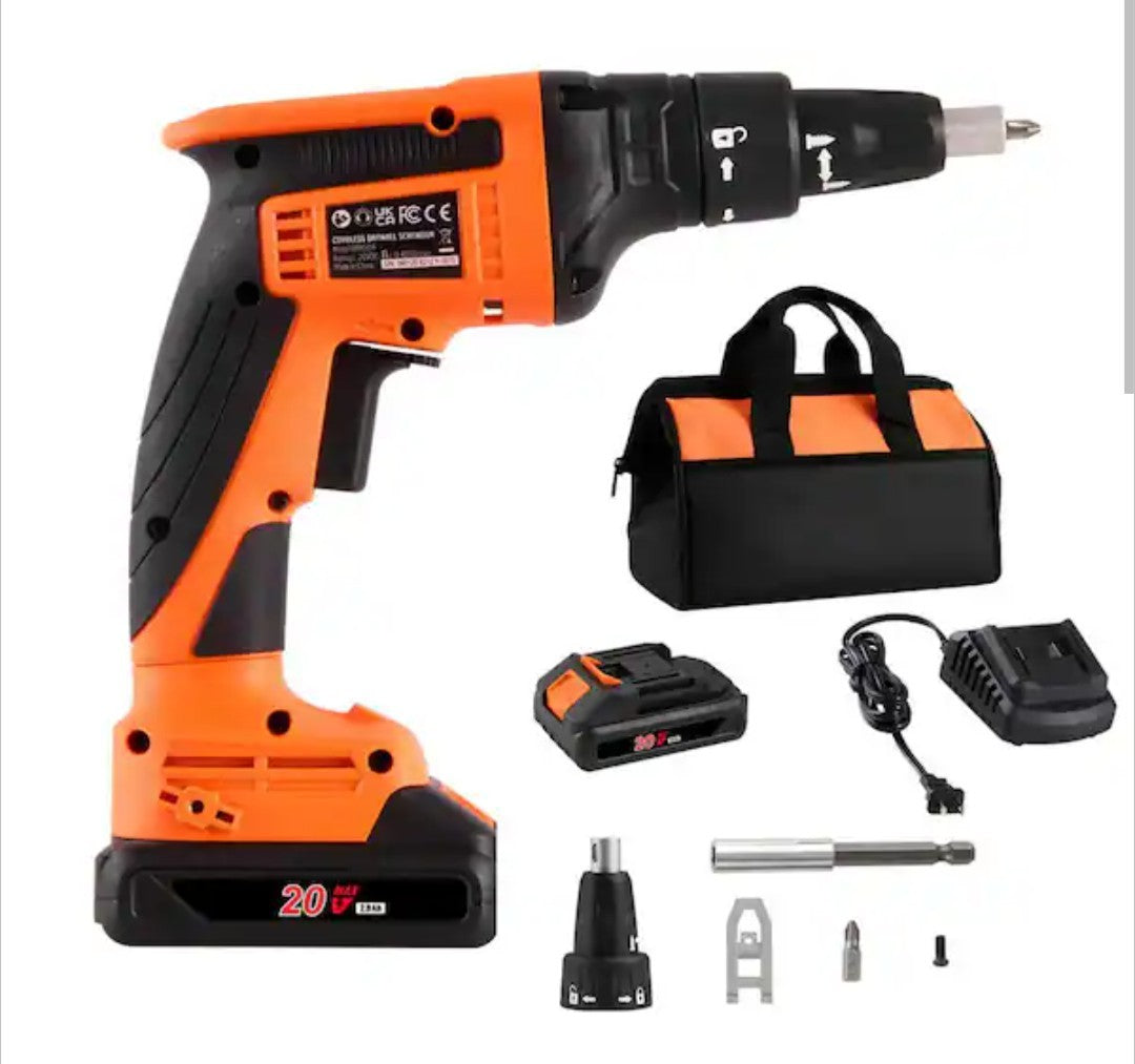 VEVOR Drywall Screw Gun 20V Drywall Screwgun Kit 4200RPM Brushless Cordless 1D