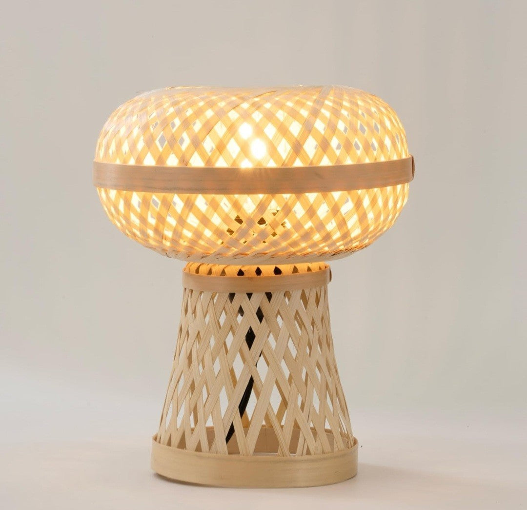 Journee Home Mushroom Rattan Dimmable Table Lamp 19D
