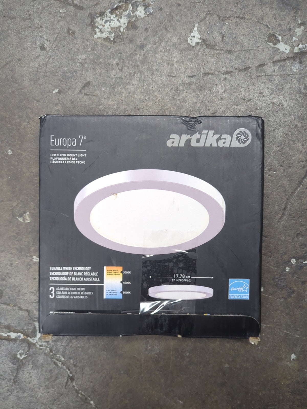 Artika Europa Disk 7 in Light White Selectable LED Flush Mount Ceiling Light 3C