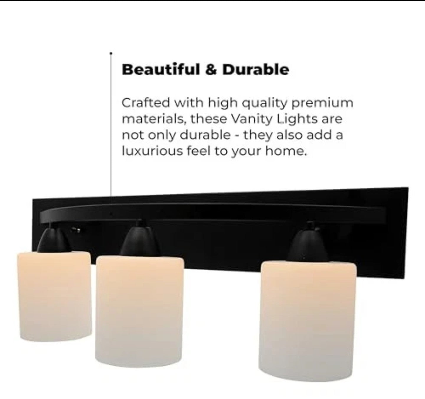 Bathroom Light Fixtures - Oil-Rubbed Matte Black Vanity Lights with Modern