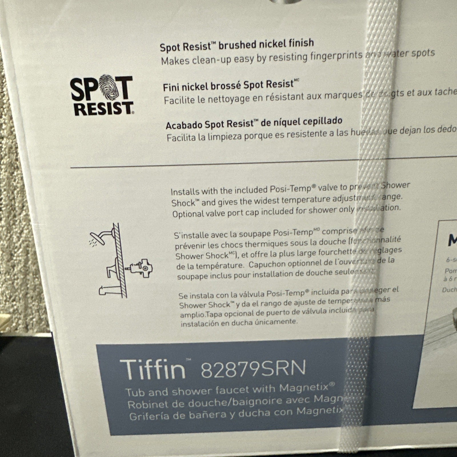 Moen 82879SRN Tiffin Tub and Shower Trim and Valve Package, Brushed Nickel NEW