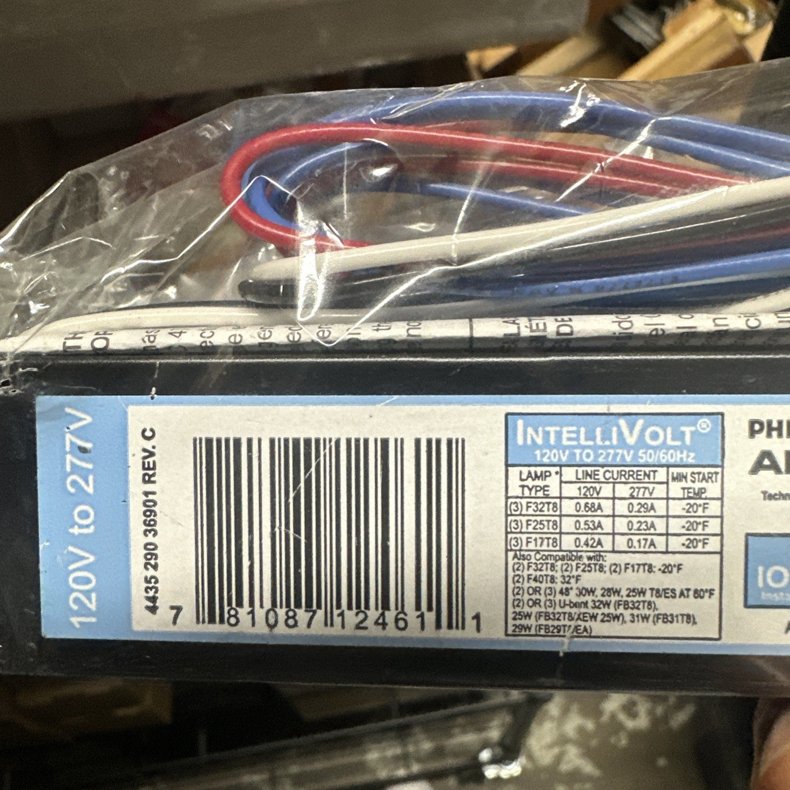 IntelliVolt F32T8 2 or 3 Lamp T8 4 ft. Fluorescent Ballast IOPA3P32N 120v-277v