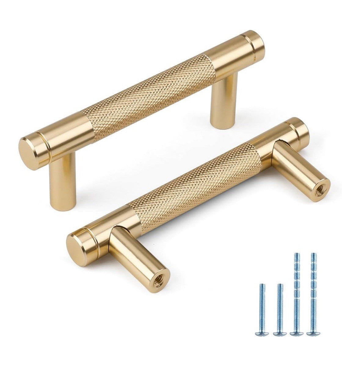 Rergy Cabinet Handles Knurled Drawer Pulls 10 Pack Champagne & Rose Gold (8d)