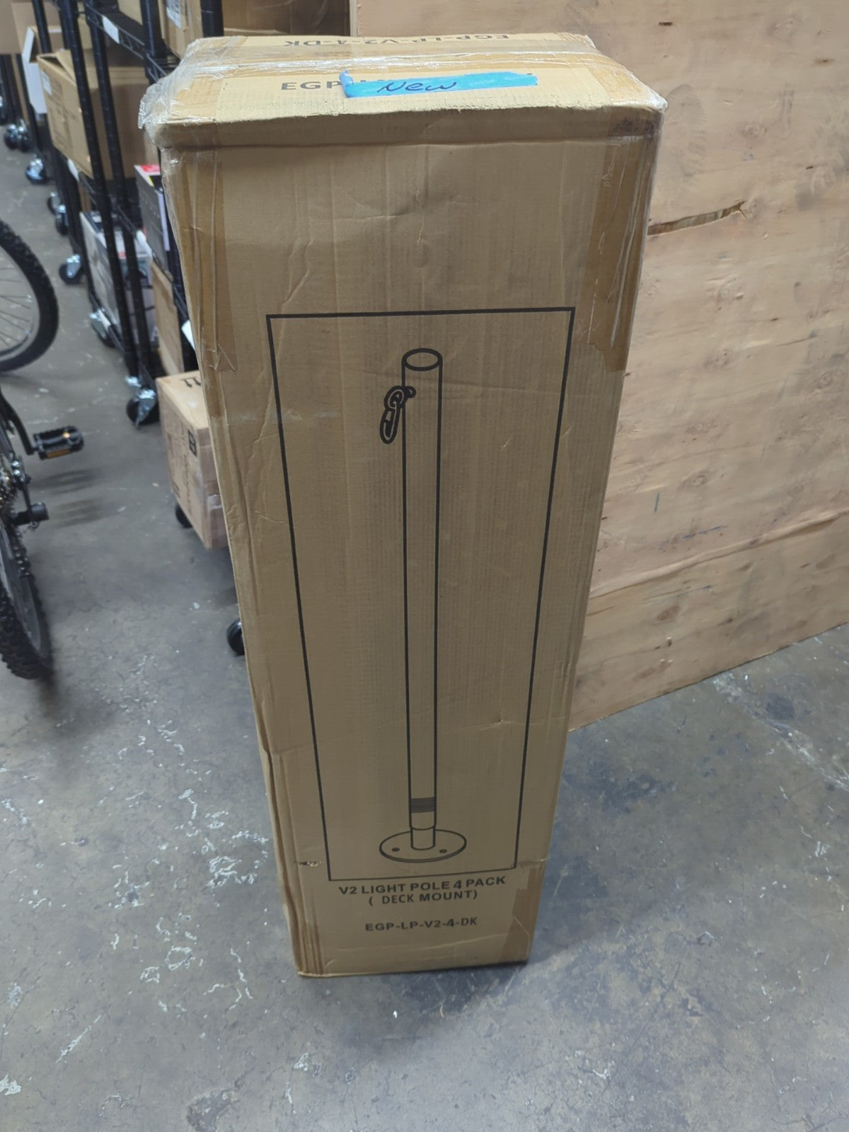 EXCELLO GLOBAL PRODUCTS Four 10 ft Premium String Light Poles For Grass/Dirt 18C