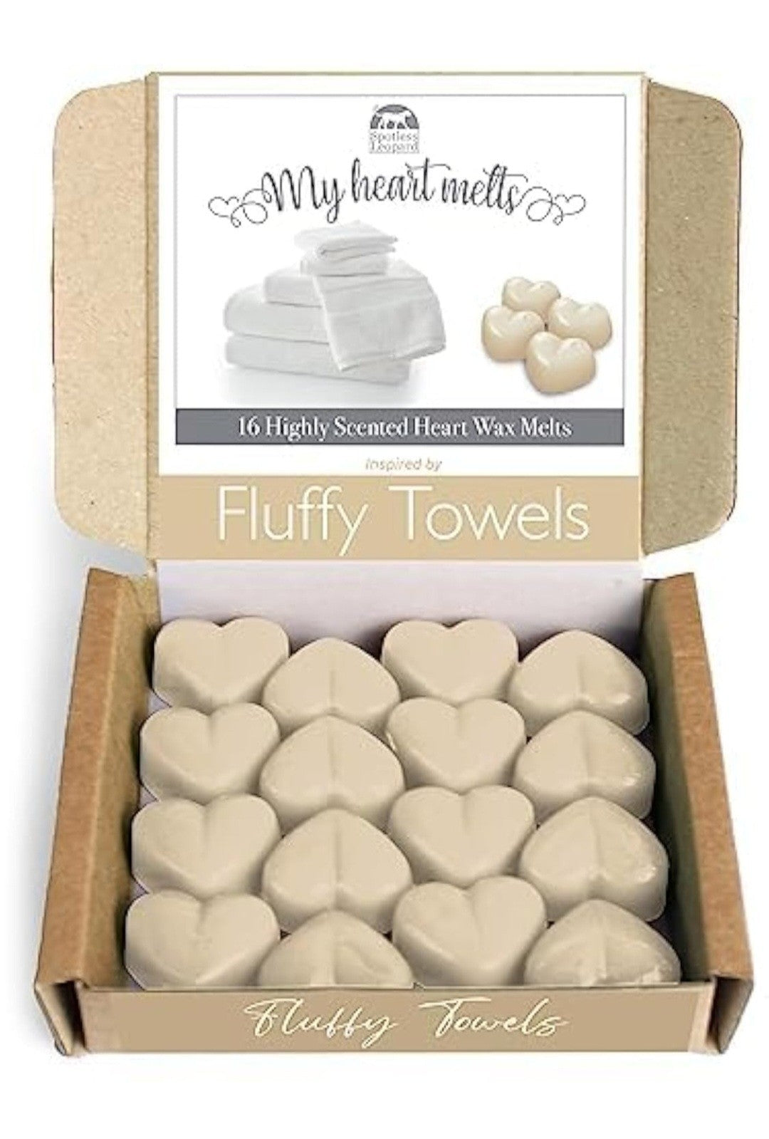 Spotless Leopard "My Heart Melts" Heart Shaped Wax Melts (Fluffy Towel Scent) 1C