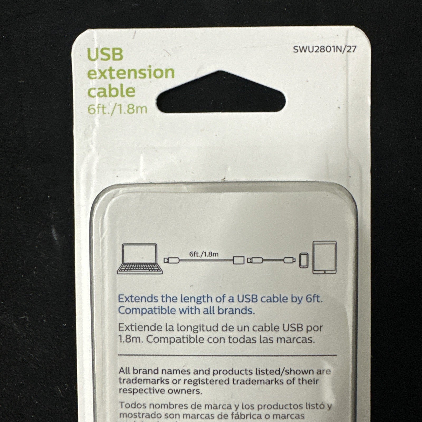 New Philips USB Extension Cable Audio/Video 6 Ft 6c