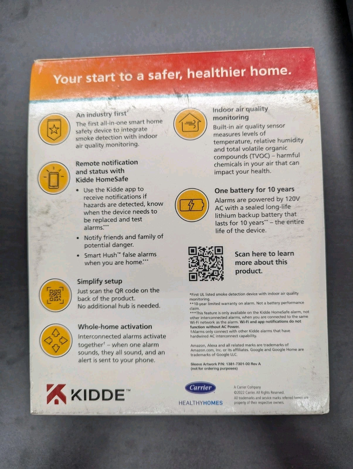 Kidde P4010ACSAQ-WF Indoor Smoke Alarm - White (2B)