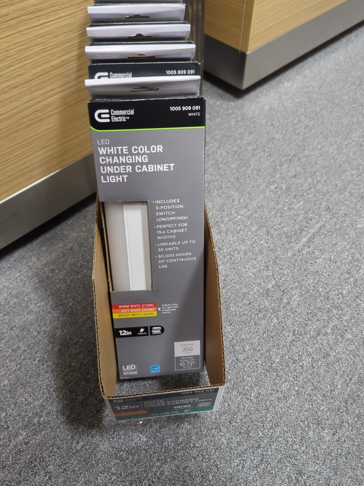 12" White Color Changing LED Under Cabinet Light 3-Position Switch1005 909 091