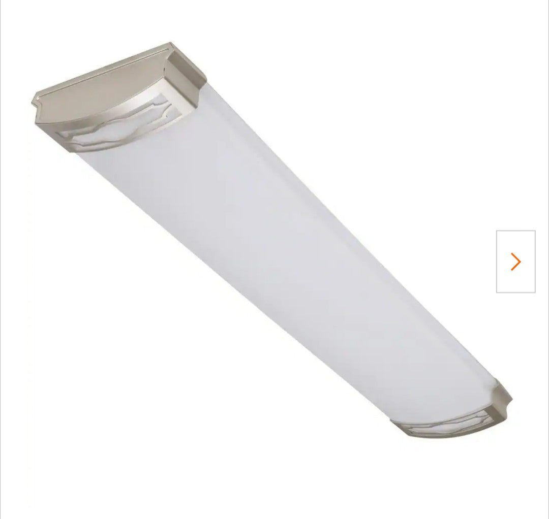 Commercial Electric Moroccan 48"x10" Satin Nickel Flush Mount Light Dimmable 16B