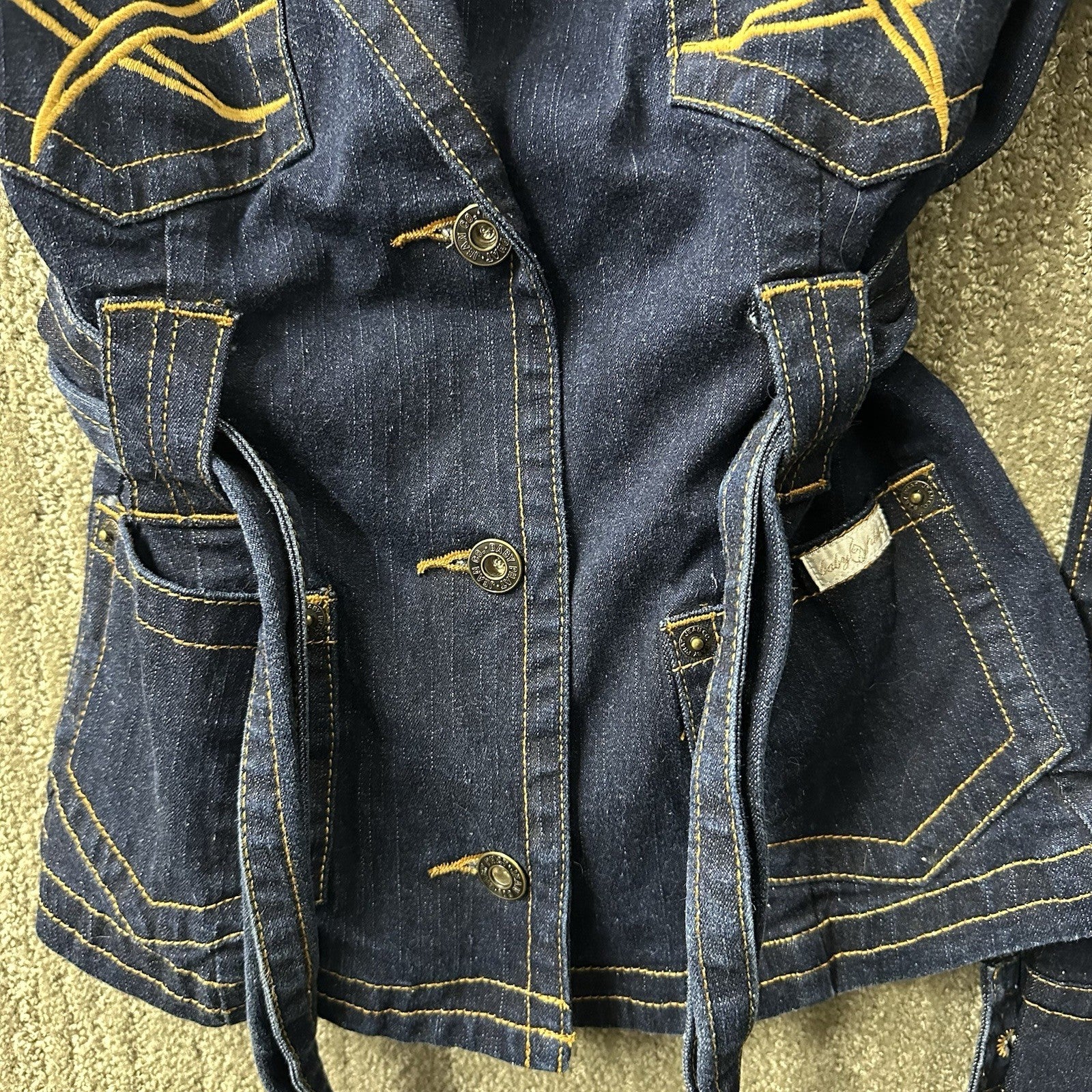 NWT Vintage Baby Phat Stretch Blue Jean Jacket Y2K Size Medium 0092