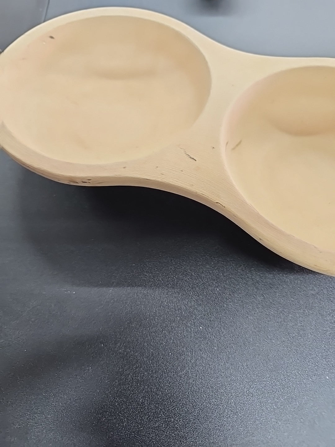 Pampered Chef Stoneware Egg Cooker 5144 Double Bowl 11.75 Baker New W/o Box 9A