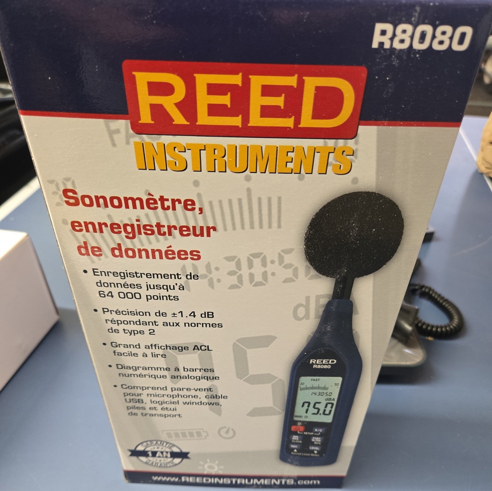 Reed Instruments R8080 Sound Level Meter, Datalogger With Bargraph, 30 To 130 6B