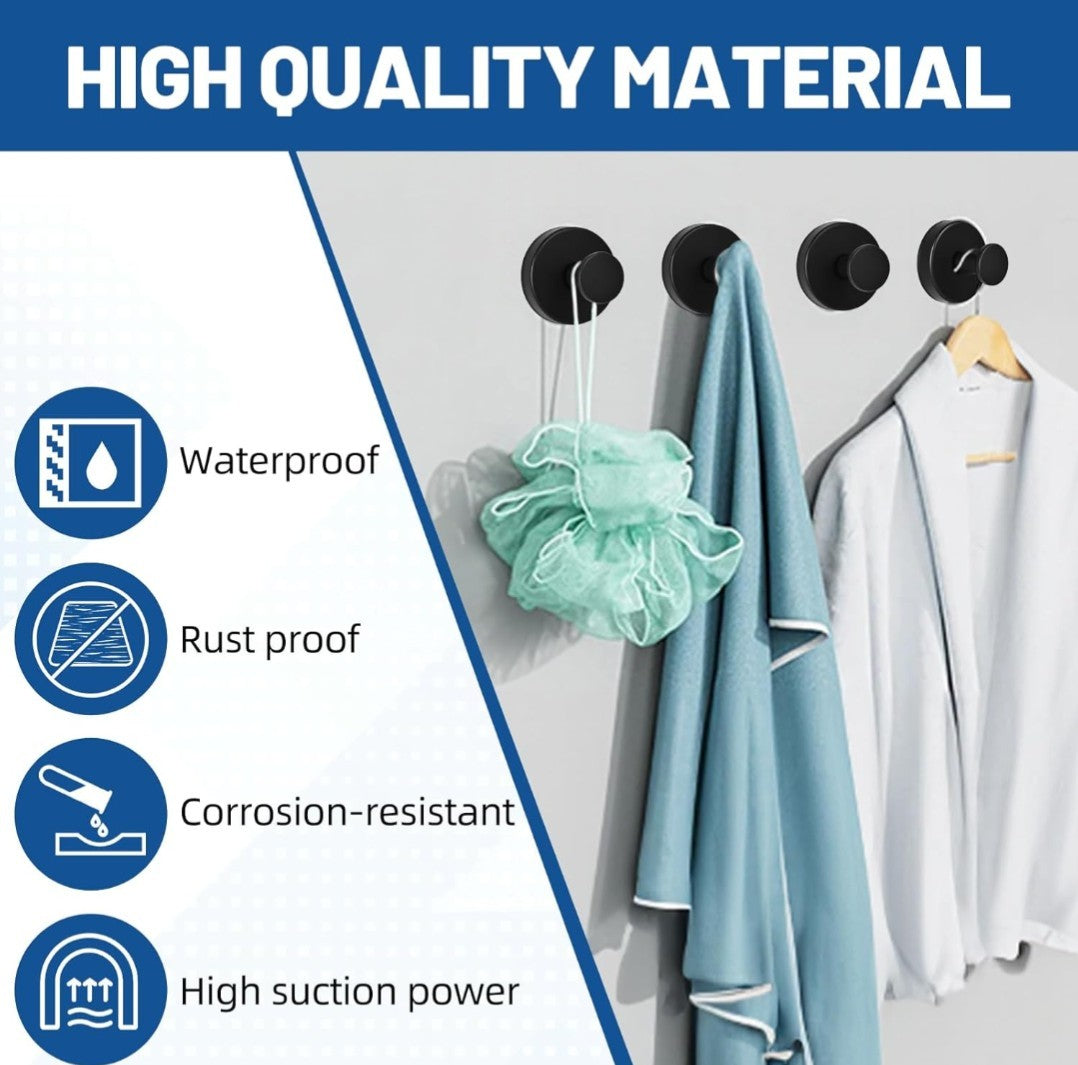 6 Pcs Suction Cup Hook, No Drill Suction Hooks for Bathroom, Damage Free 8D