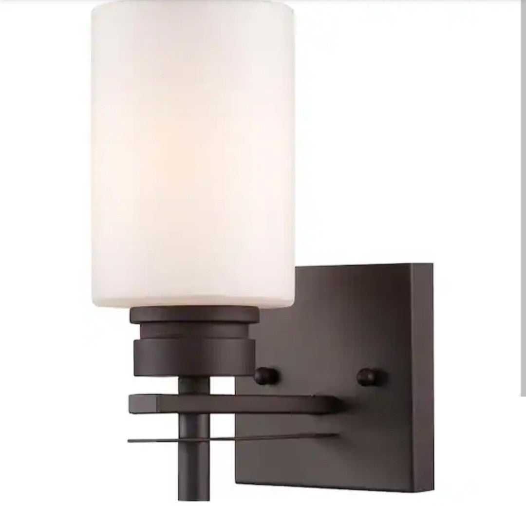 Volume Lighting Carena Antique Bronze Indoor Wall Sconce w/ Etched Glass 11B