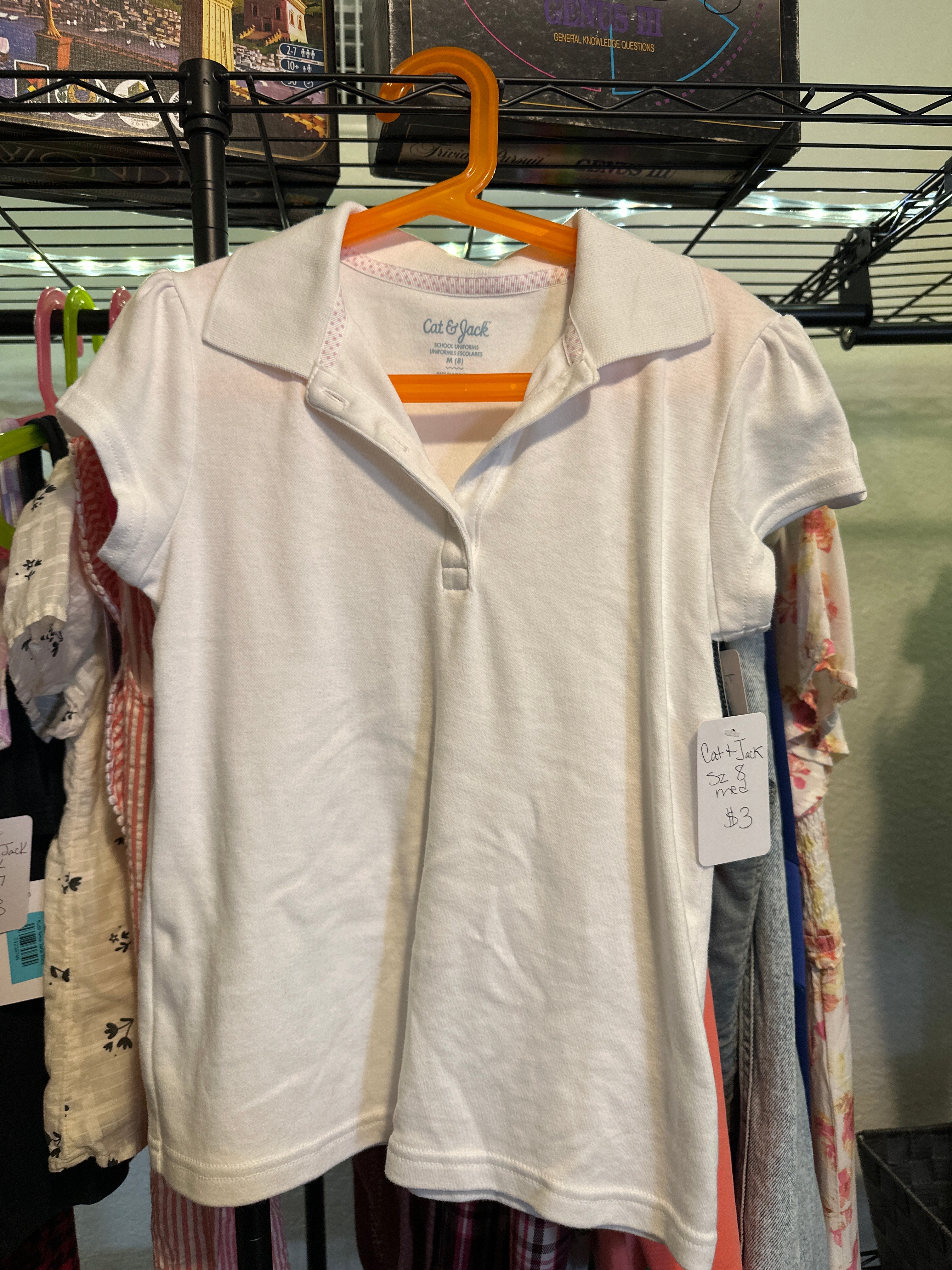 Cat & Jack Collar Tee 8 Med