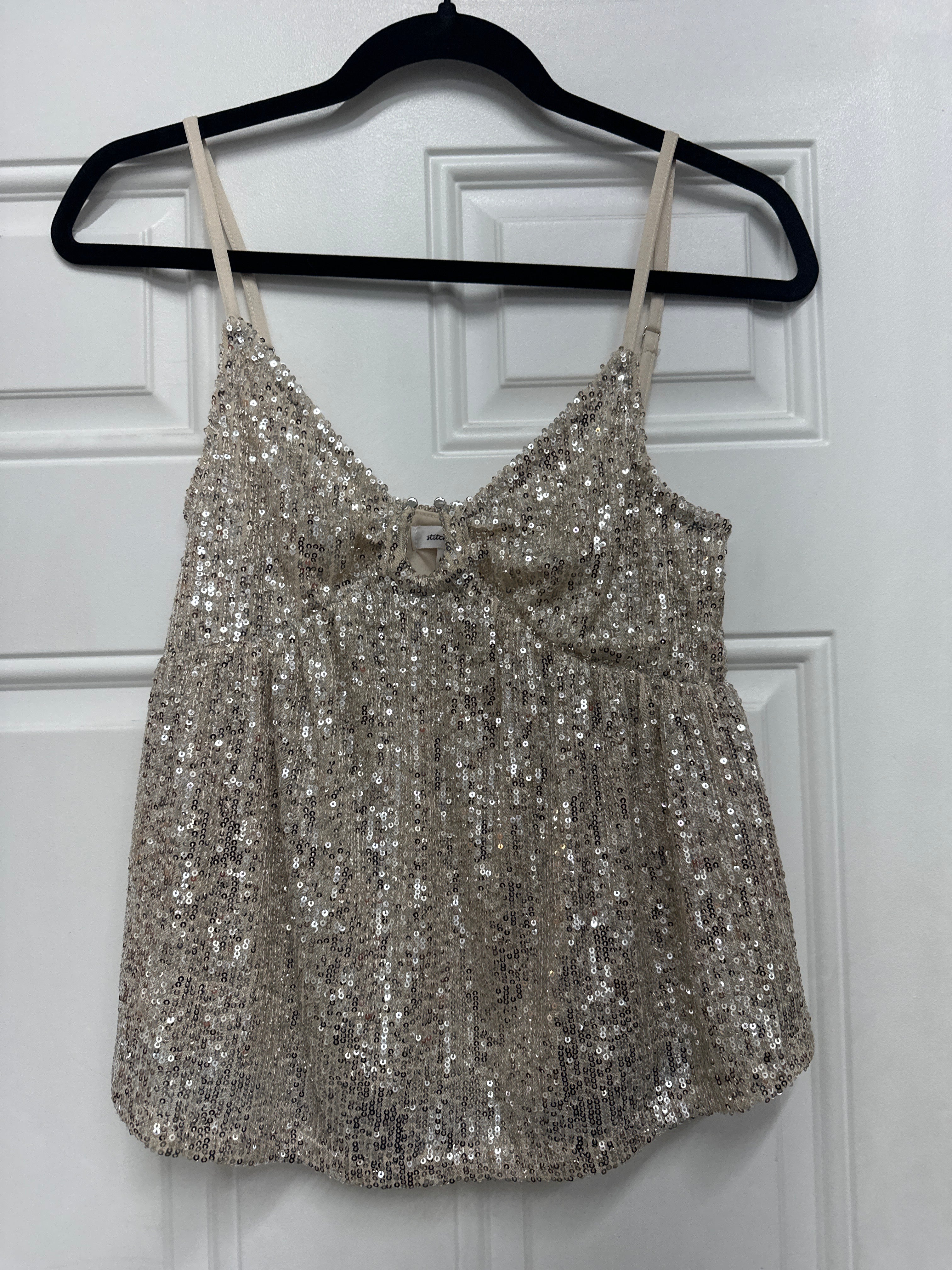Stitch & Pine Sequence Top w/ Liner- XS