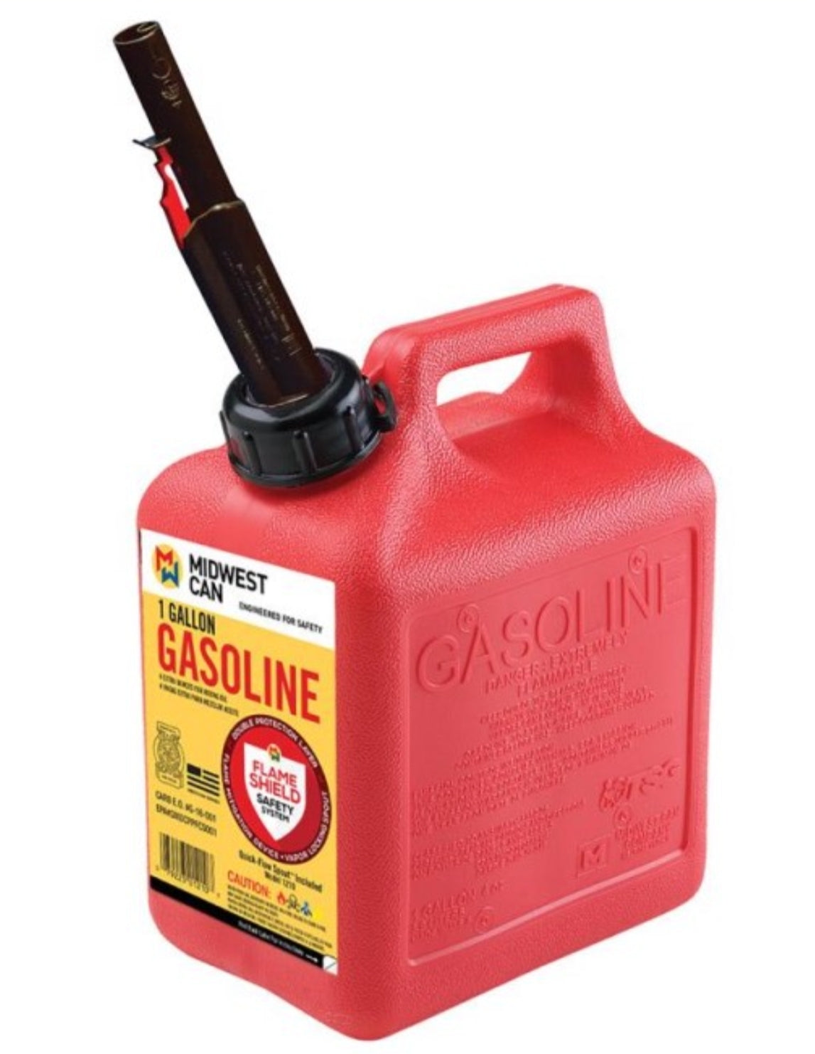 Midwest Can, Quick Flow Spout Plastic Gas Can, 1 gal