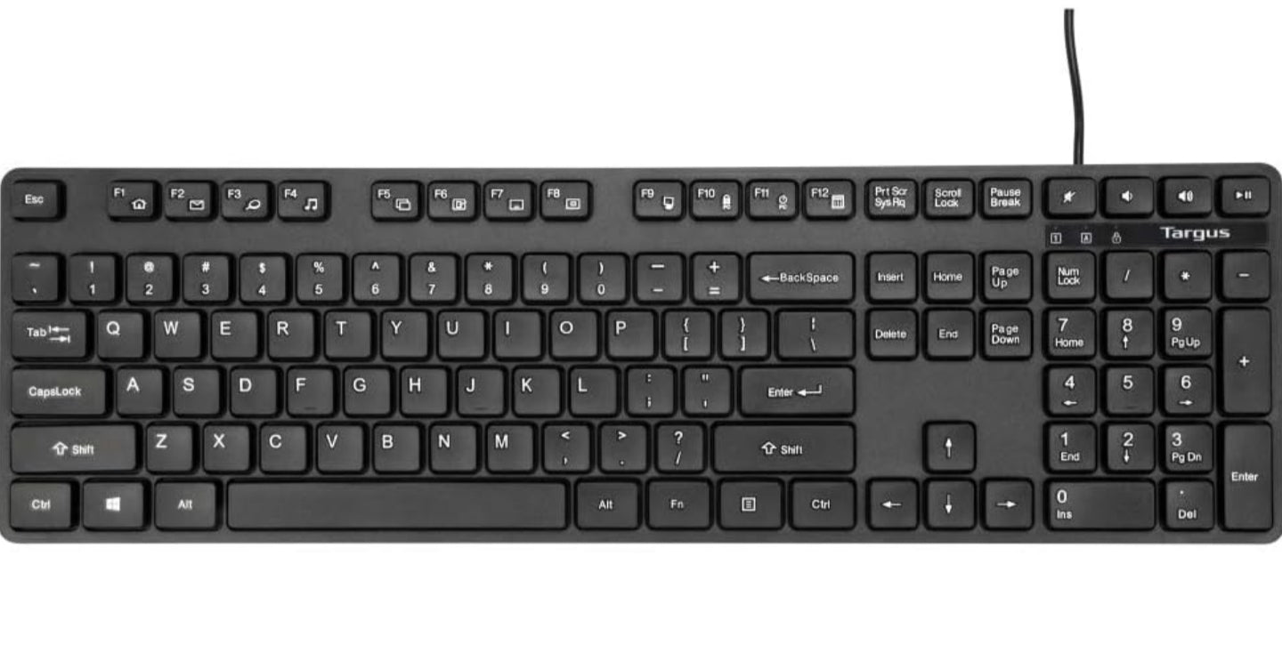 Targus USB Standard Size Corporate Keyboard with USB Port Connector, True Plug-and-Play Device, Connects with Windows and Mac (AKB30US)