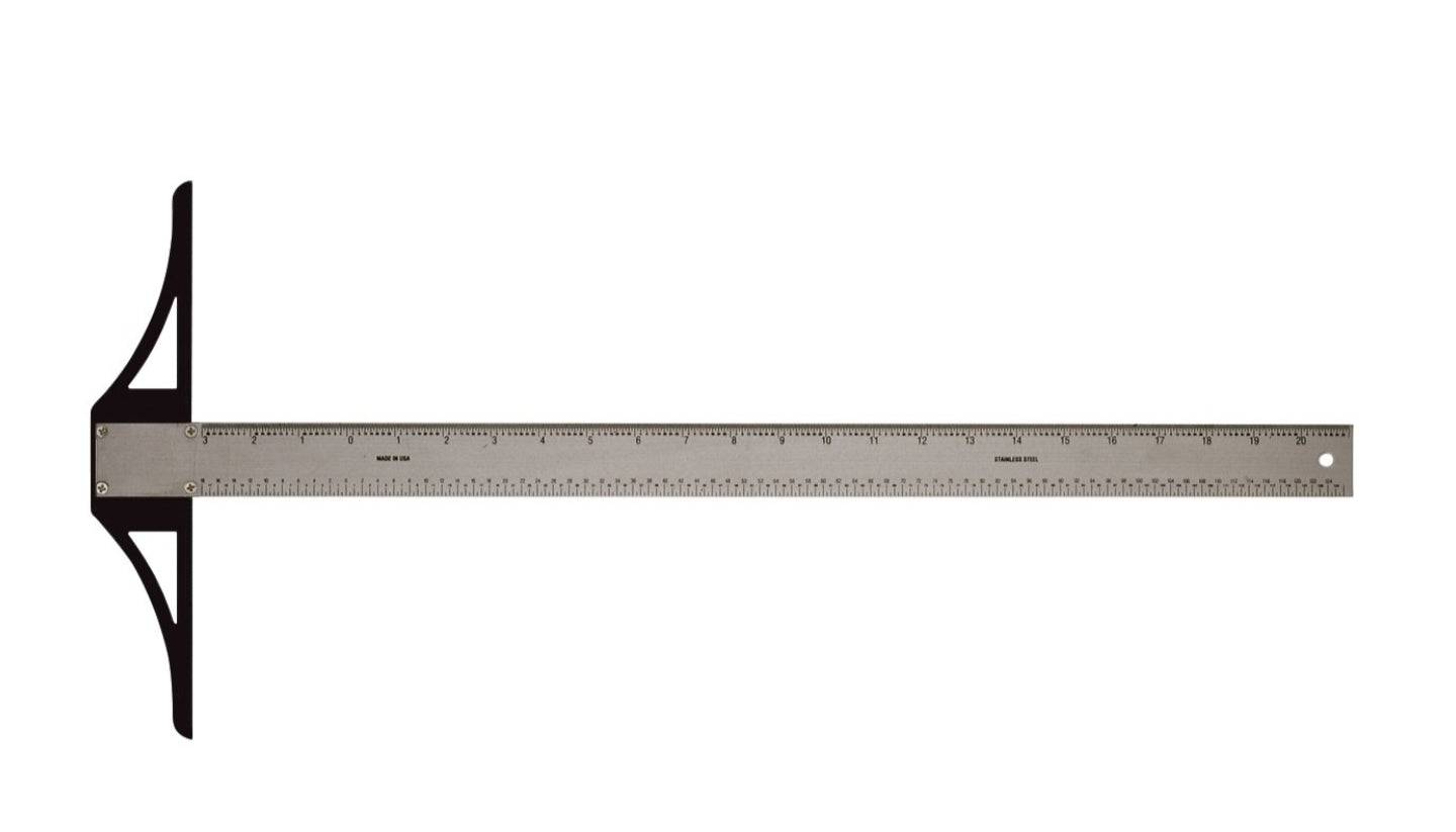 24in Stainless Steel Professional Graduated T-Square, Drawing and Design Tool, Great for Carpentry, Drafting,