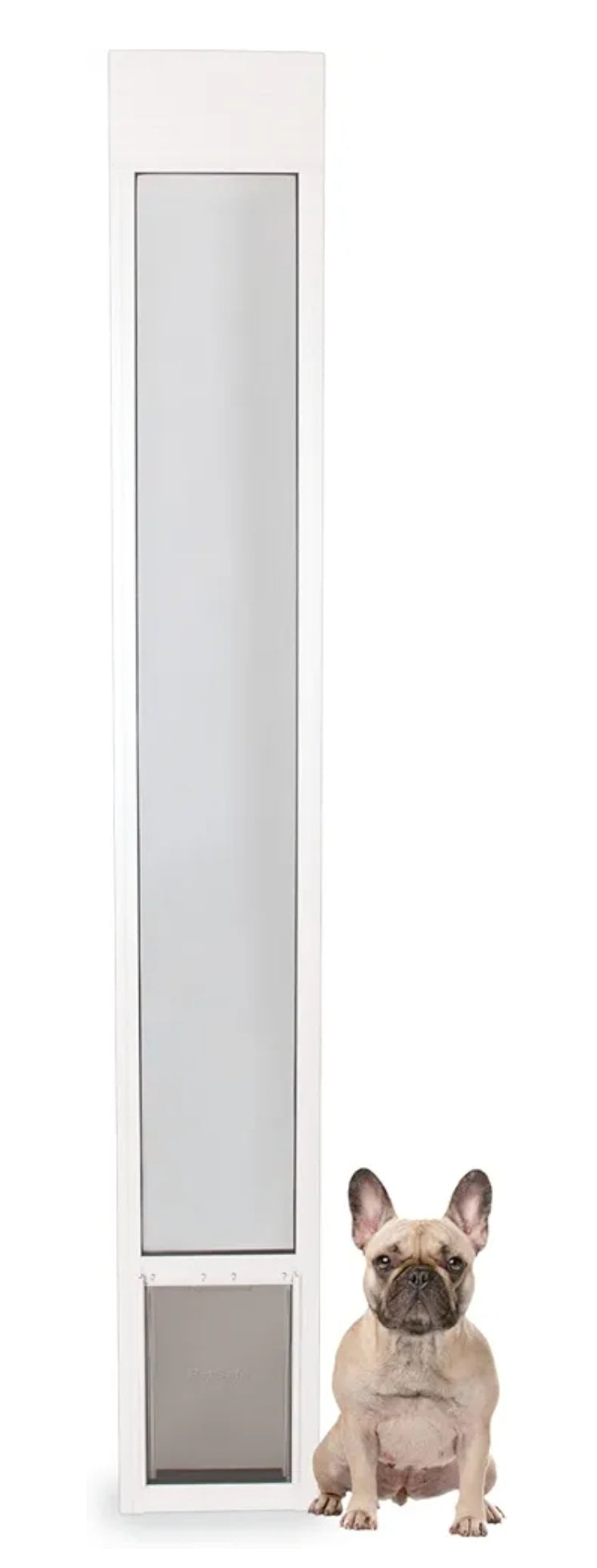 Adjustable Height 75 7/8" to 81", No-Cut DIY Install, Aluminum Panel, Ideal for Renters, for Medium Dogs Up to 40 lb., (White, Medium)