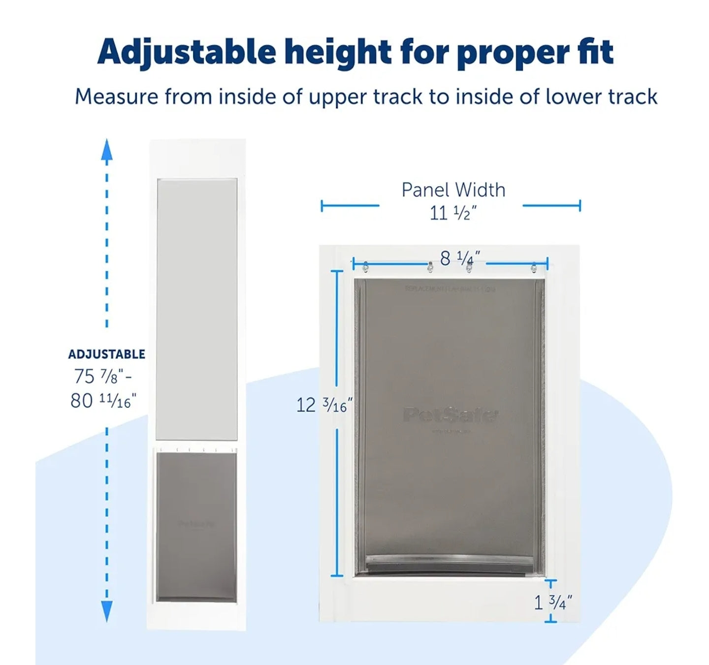 Adjustable Height 75 7/8" to 81", No-Cut DIY Install, Aluminum Panel, Ideal for Renters, for Medium Dogs Up to 40 lb., (White, Medium)