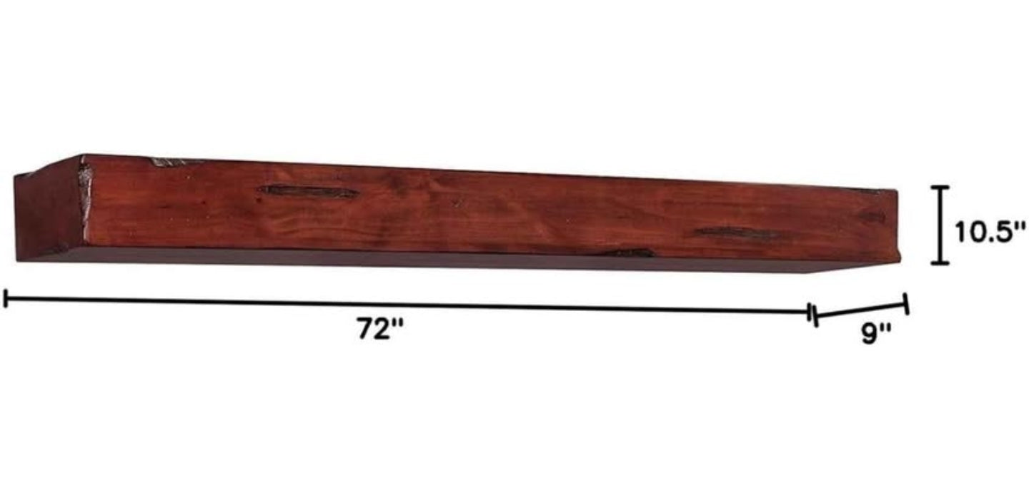 Shenandoah Pine Wall Shelf, 72-Inch, Rustic Cherry #9544