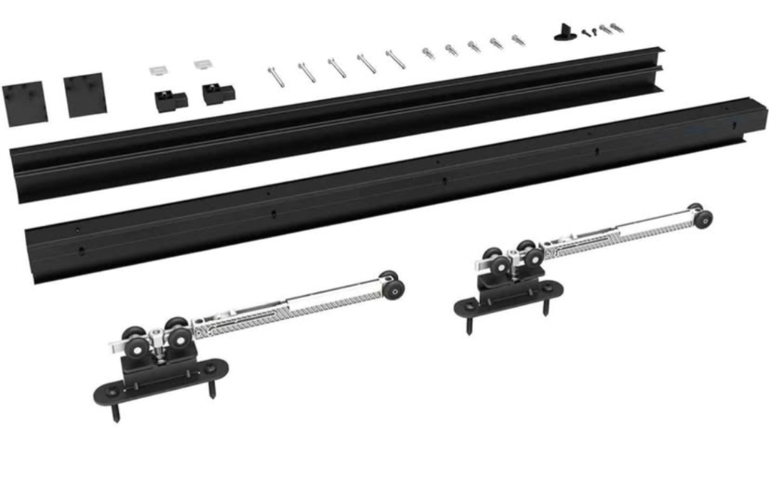 6FT Sliding Barn Door Hardware Track Kit, Aluminium Alloy Box Rail Wall
