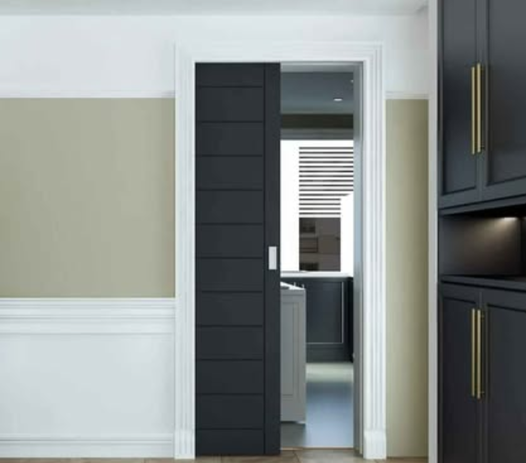 32X80in Sliding Pocket Door Frame and Rolling Hardware for 2X4 Studs Wall,Fit Door Width 24in~32in