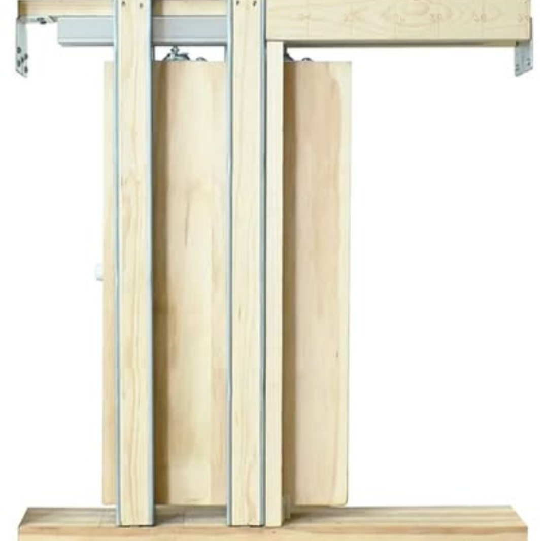 32X80in Sliding Pocket Door Frame and Rolling Hardware for 2X4 Studs Wall,Fit Door Width 24in~32in