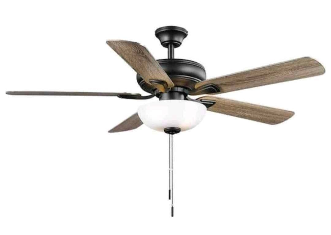 Rothley II 52 in. Indoor LED Matte Black Ceiling Fan with Light