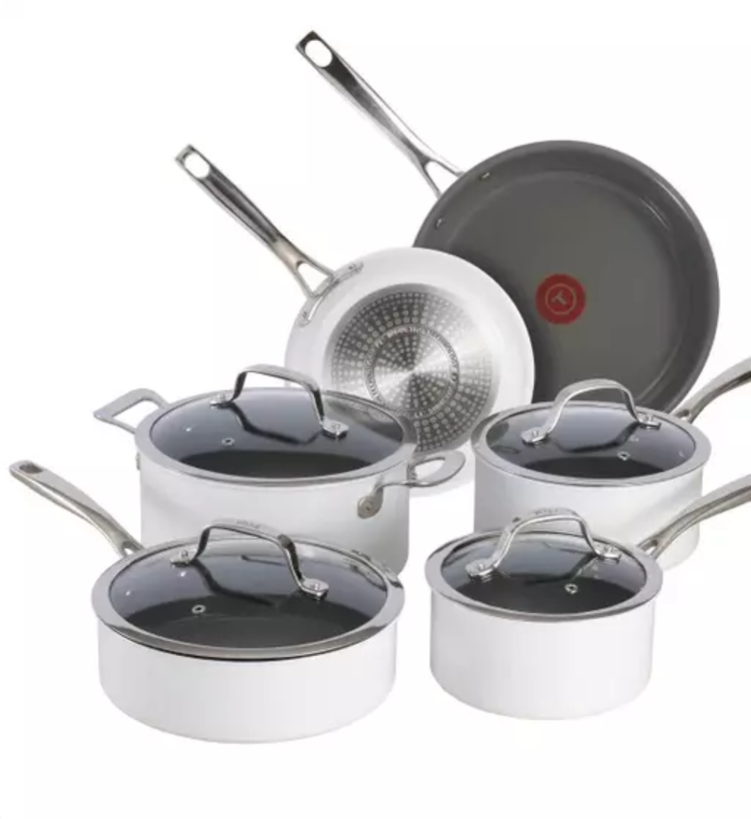 Ceramic Excellence Nonstick, Cookware Set, 10 Piece, Pots and Pans, Grey