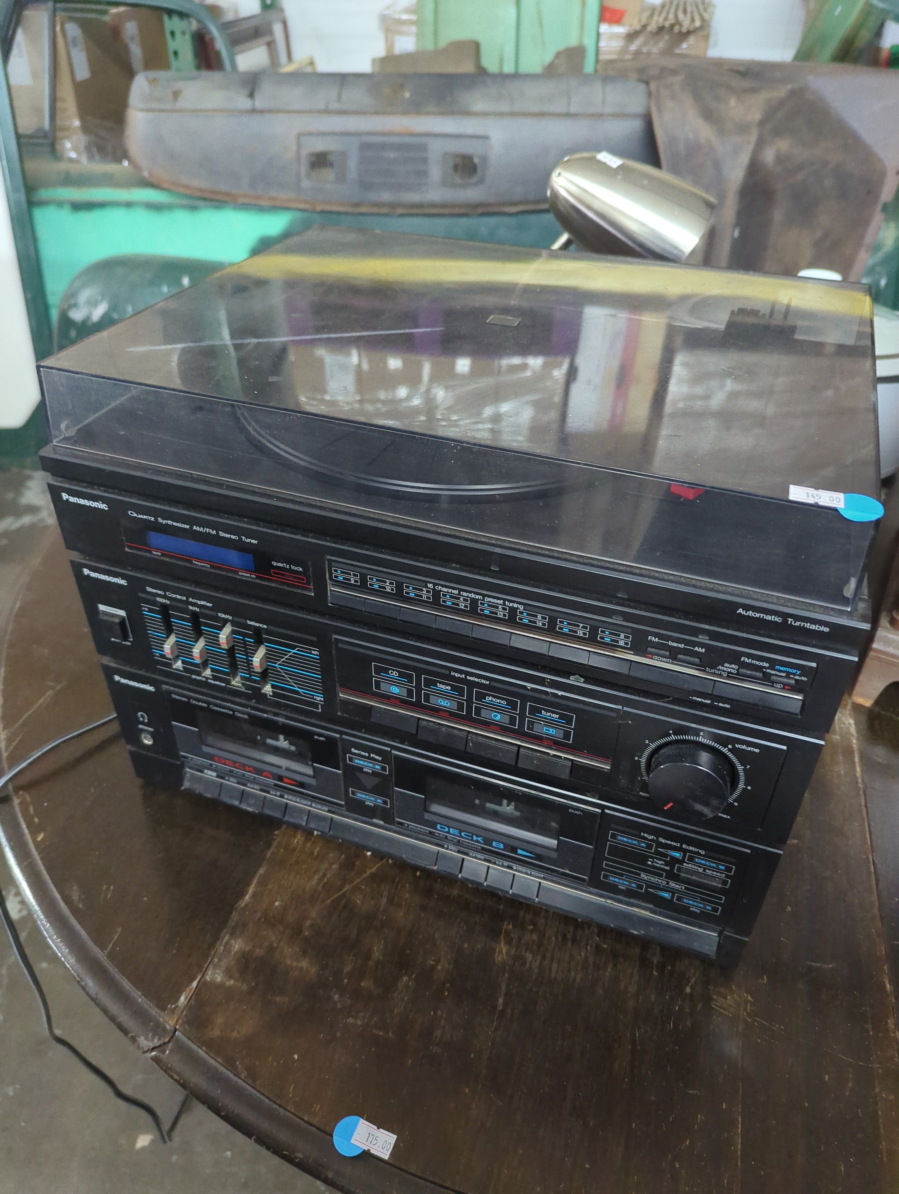 Panasonic Turntable Record Player Cassette Tape Deck FM/AM SG-D16