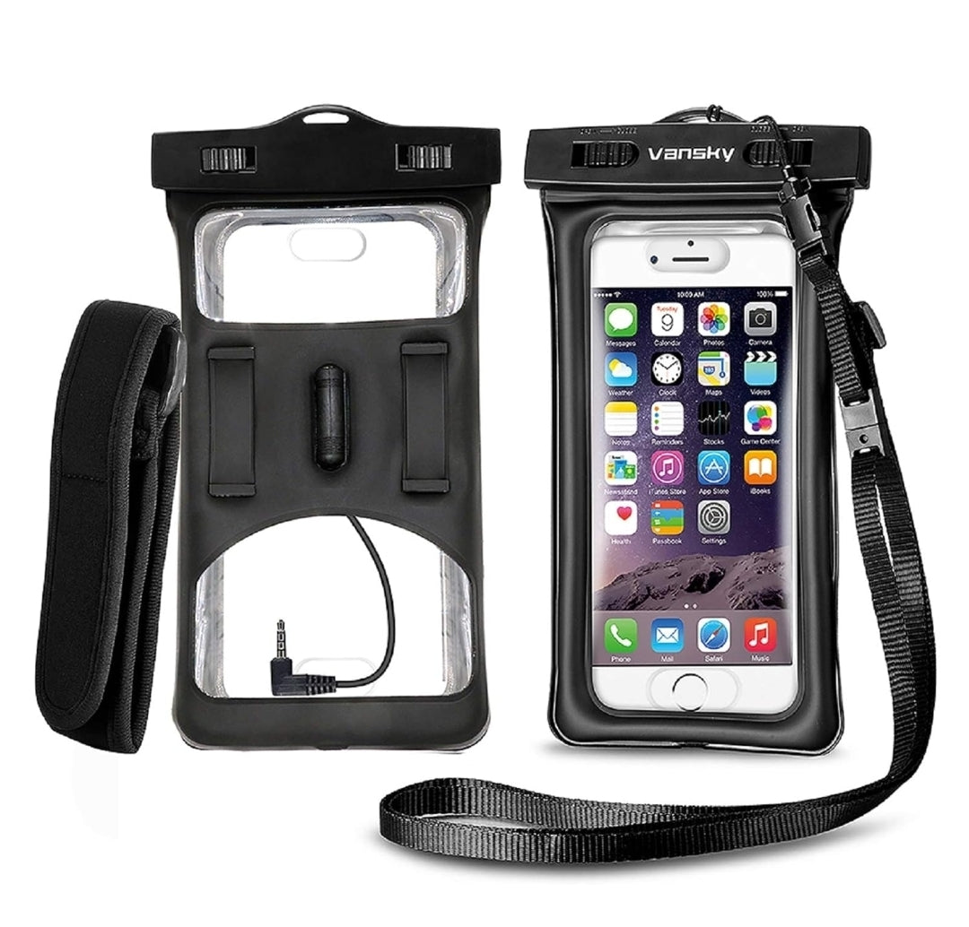 Waterproof Phone Case, Vansky Waterproof Phone Pouch with Armband and Audio Jack for iphone 11 X, 8 Plus, 7 Plus, 6S, Sansung LG Huawei