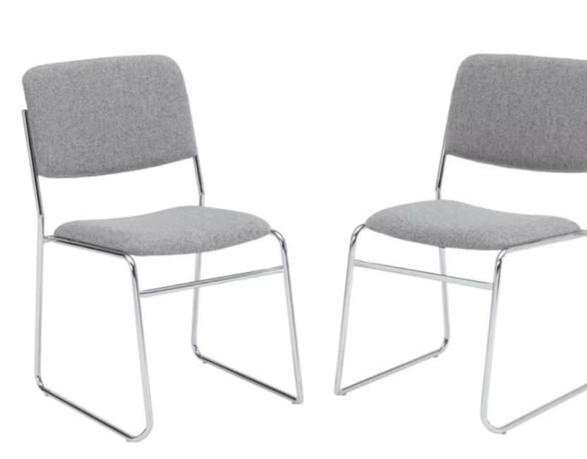 NPS 8600 Series Fabric Padded Signature Stack Chair, Classic Gray