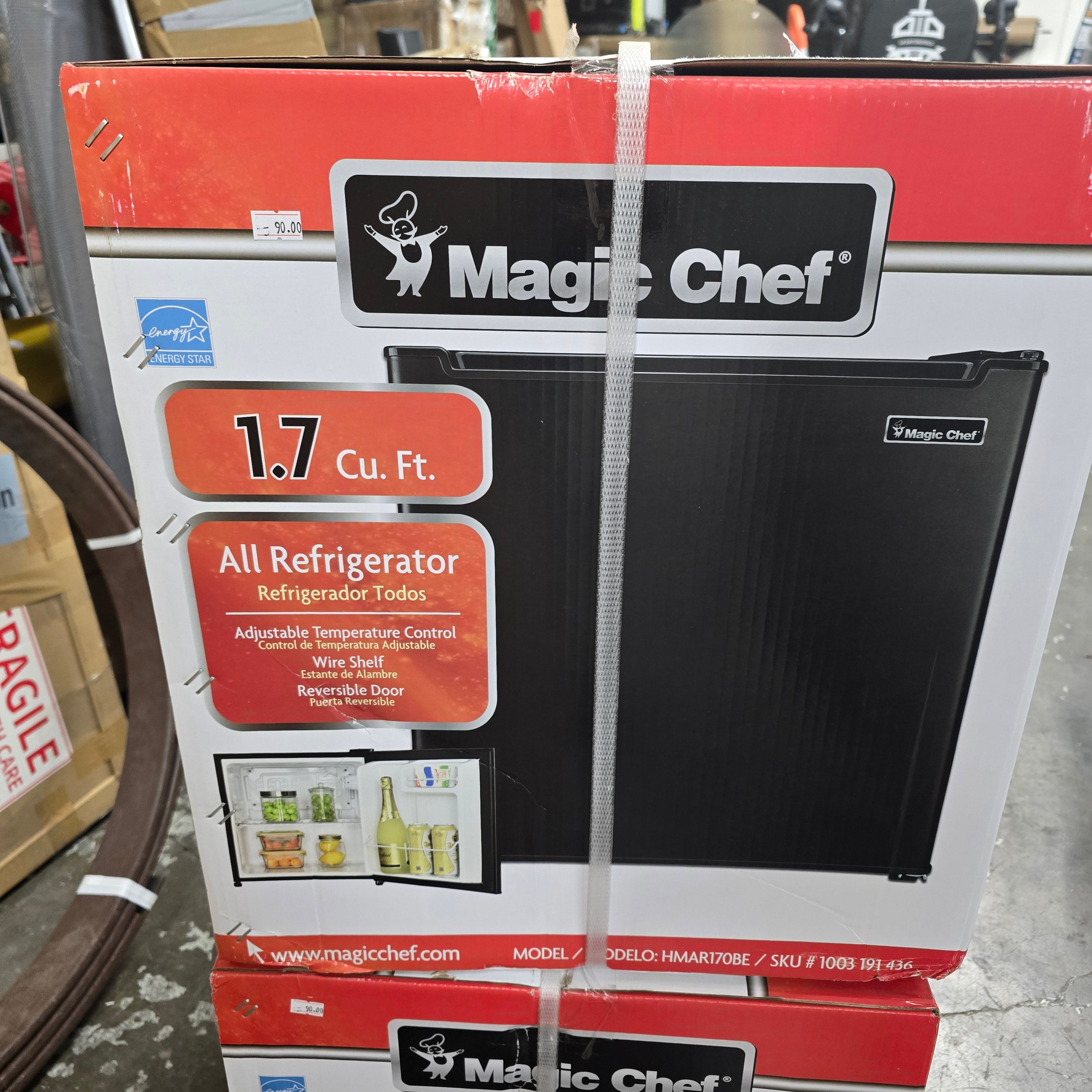 1.7 cu. ft. Freezerless Mini Fridge in Black