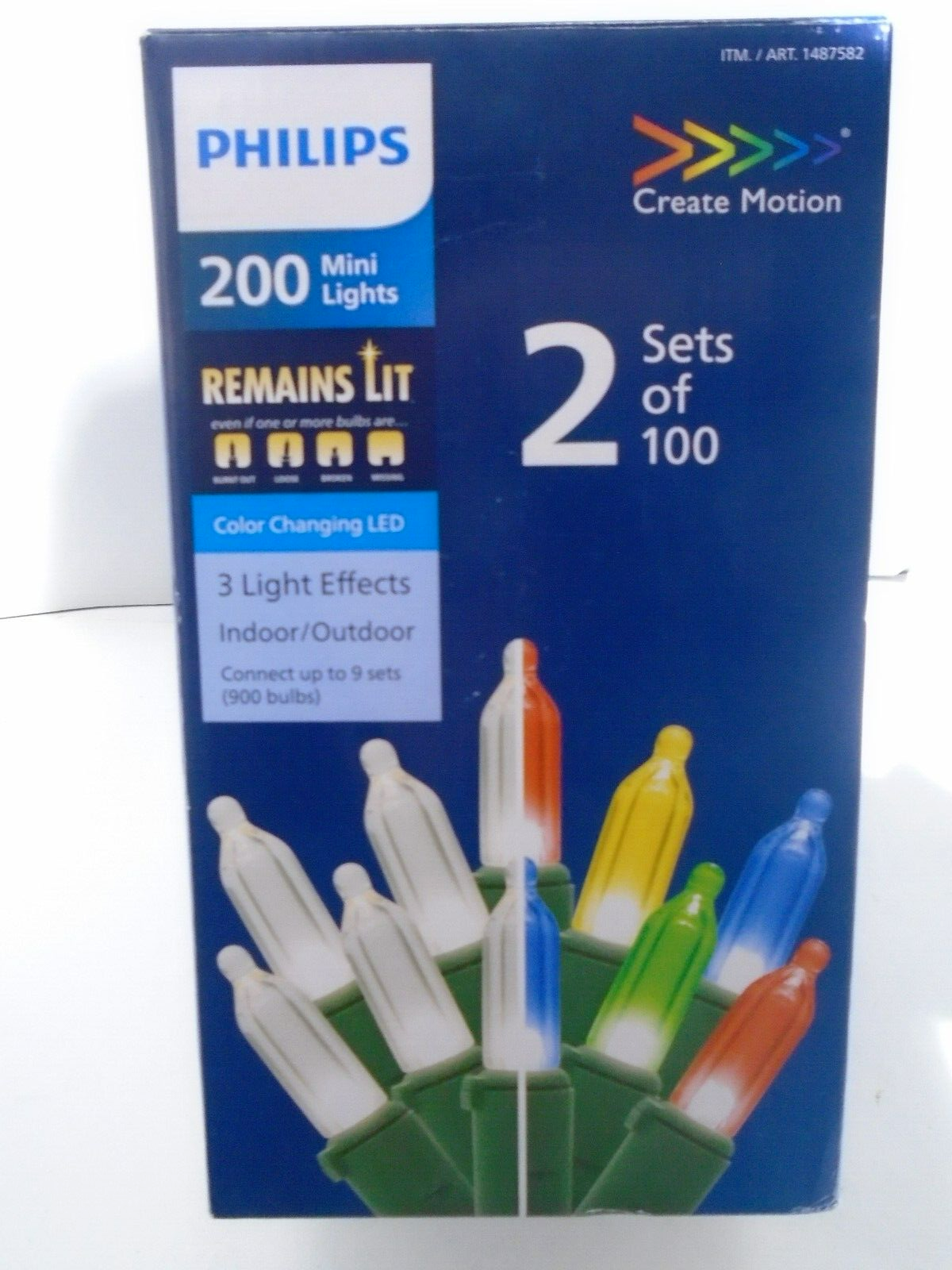 2 sets of 100 LED String Lights Philips Indoor/Outdoor Light Effects Changing