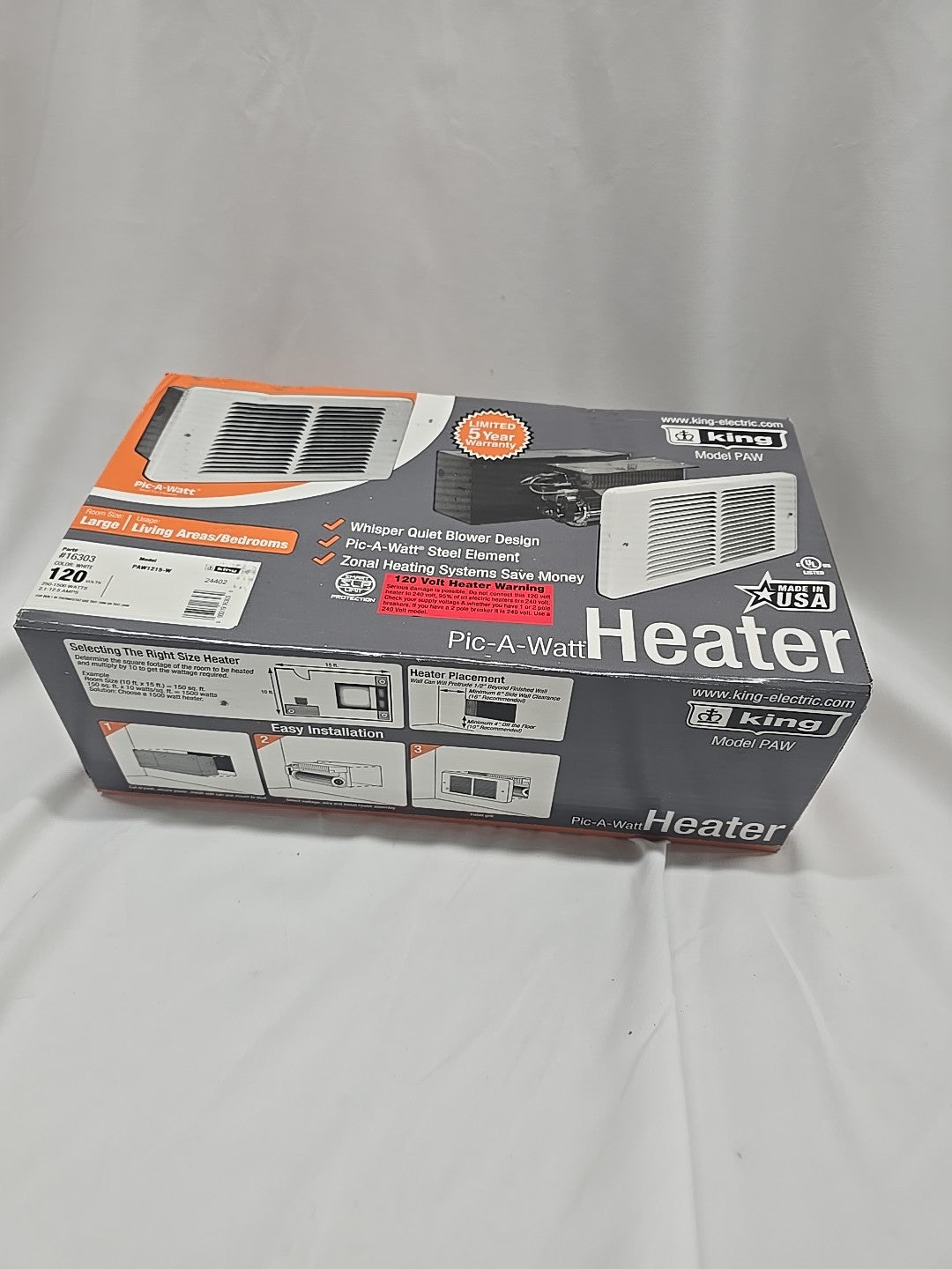 PAW1215-W 120V PAW Electric Wall Heater