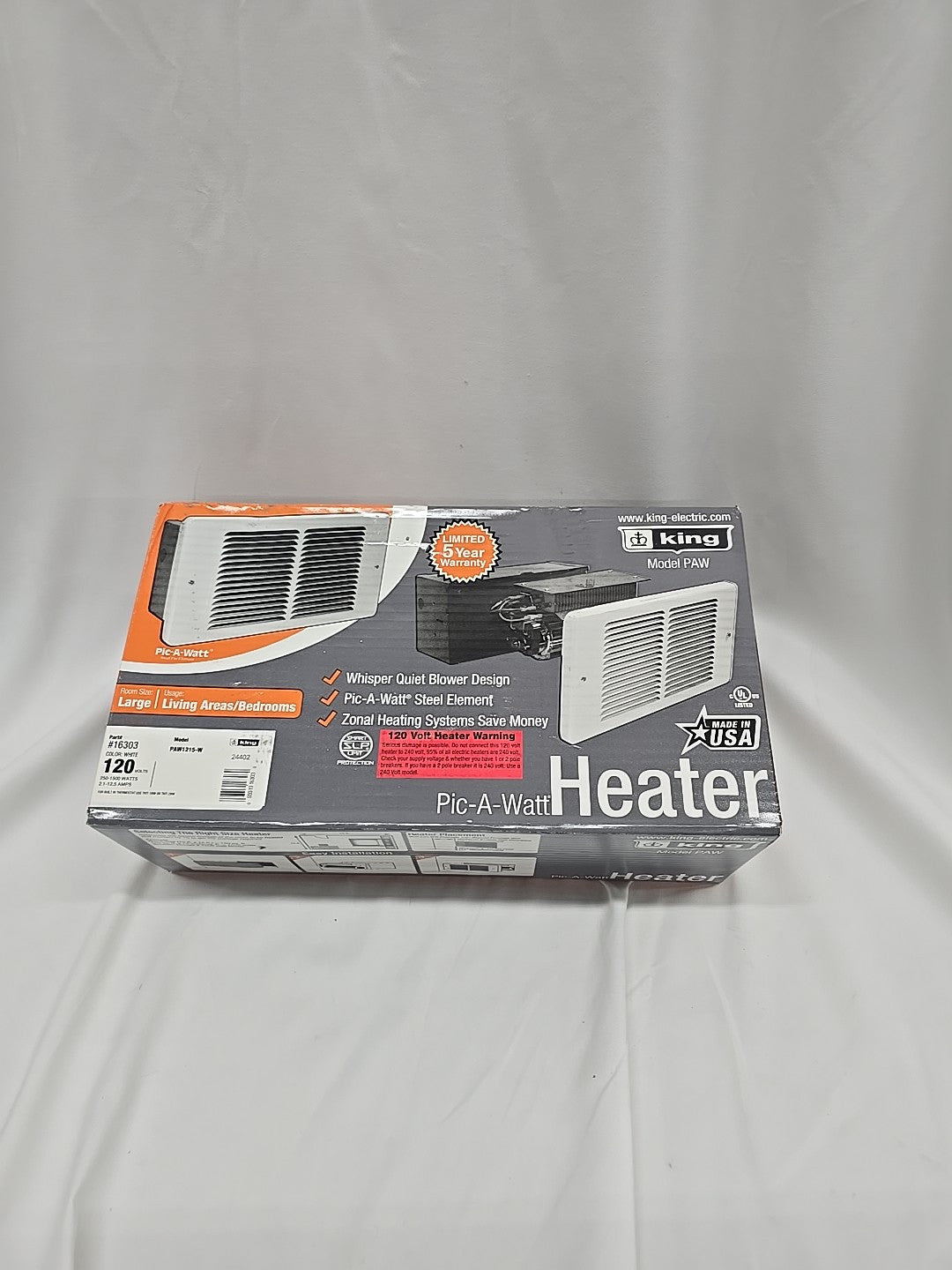 PAW1215-W 120V PAW Electric Wall Heater