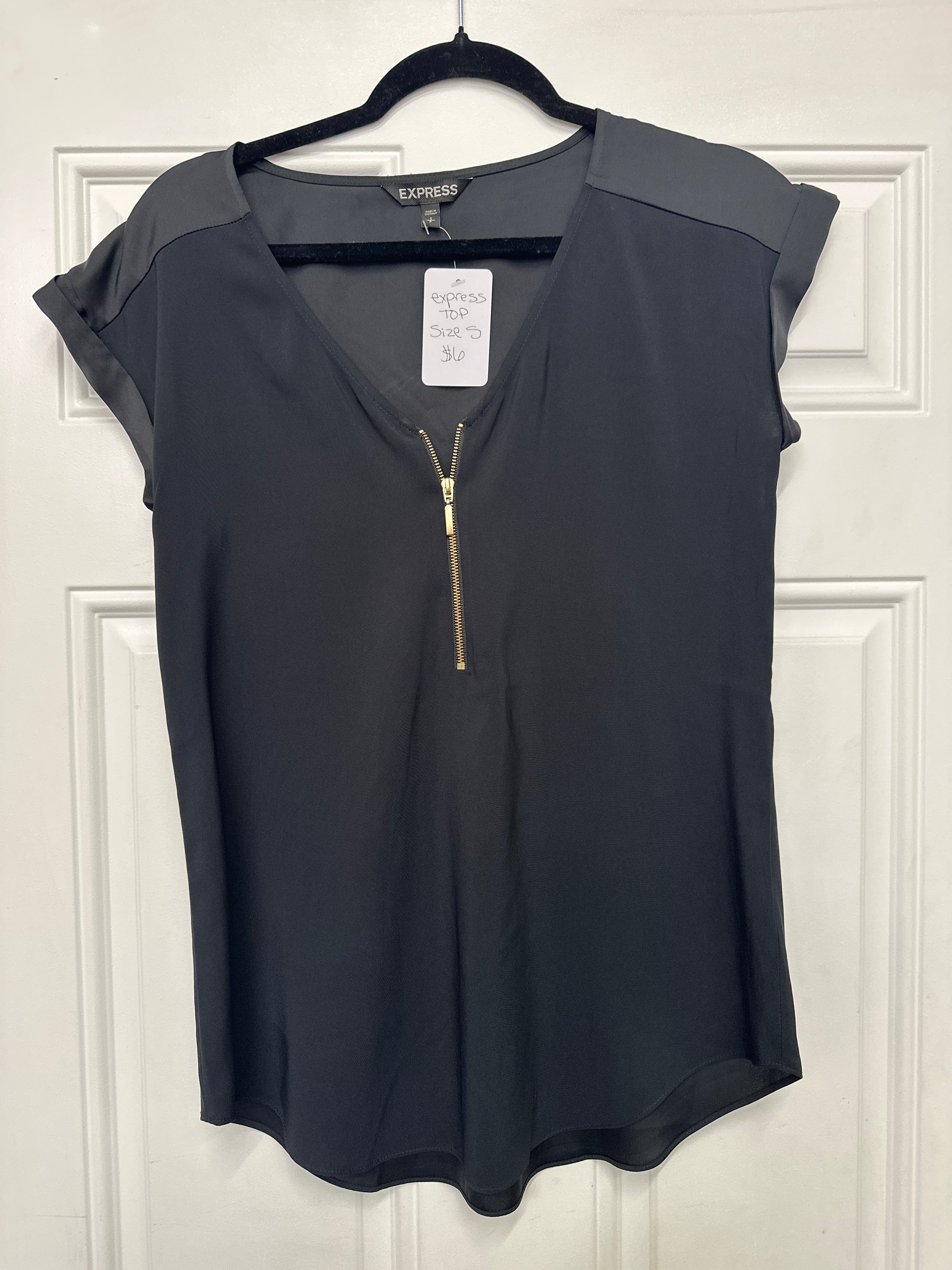 Express Sheer Black Top- Sm