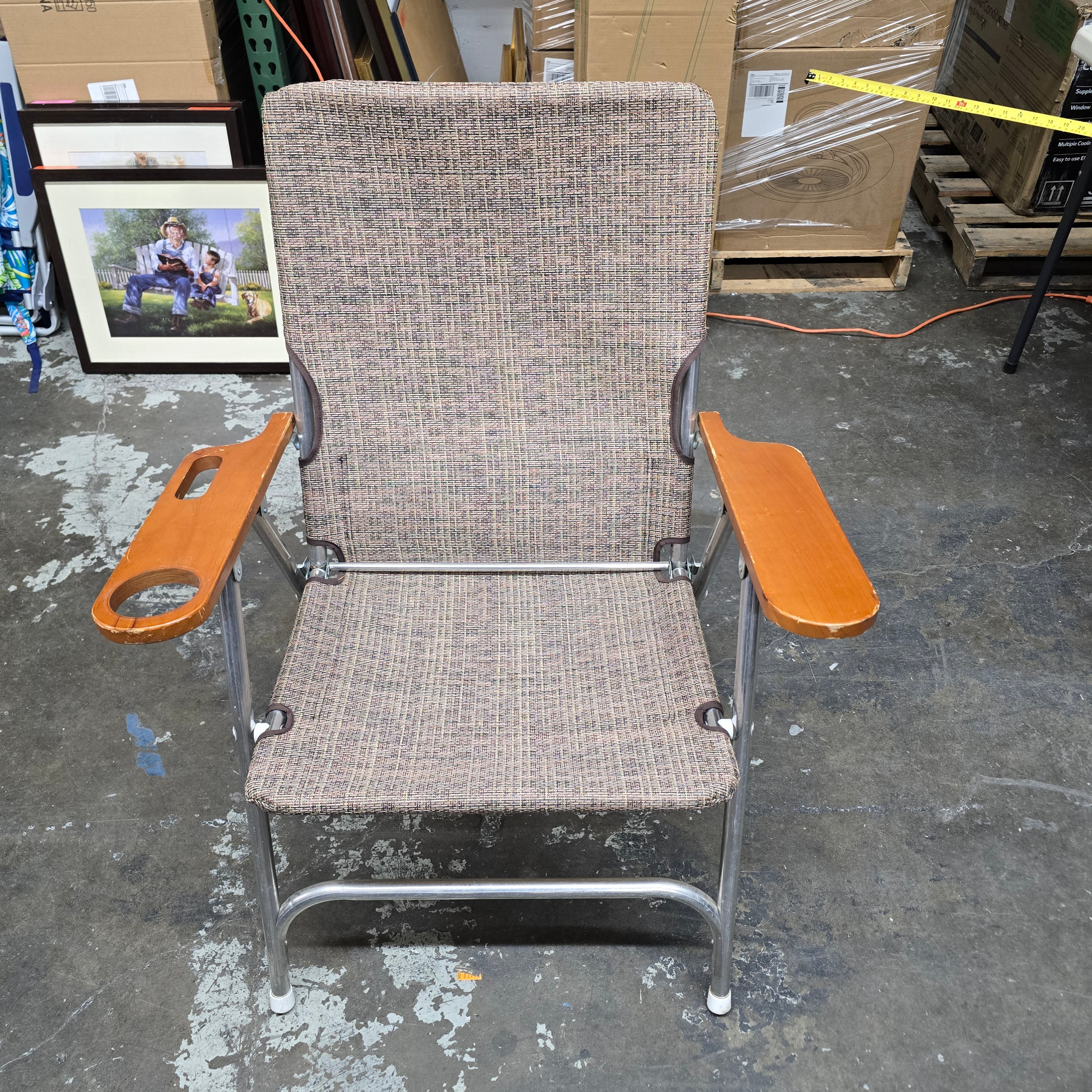 RIO Aluminum Folding Chair with Wood arm Rests