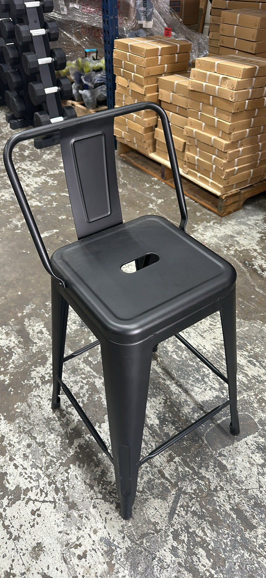Set of 2 Black Matte Barstool Height Stools